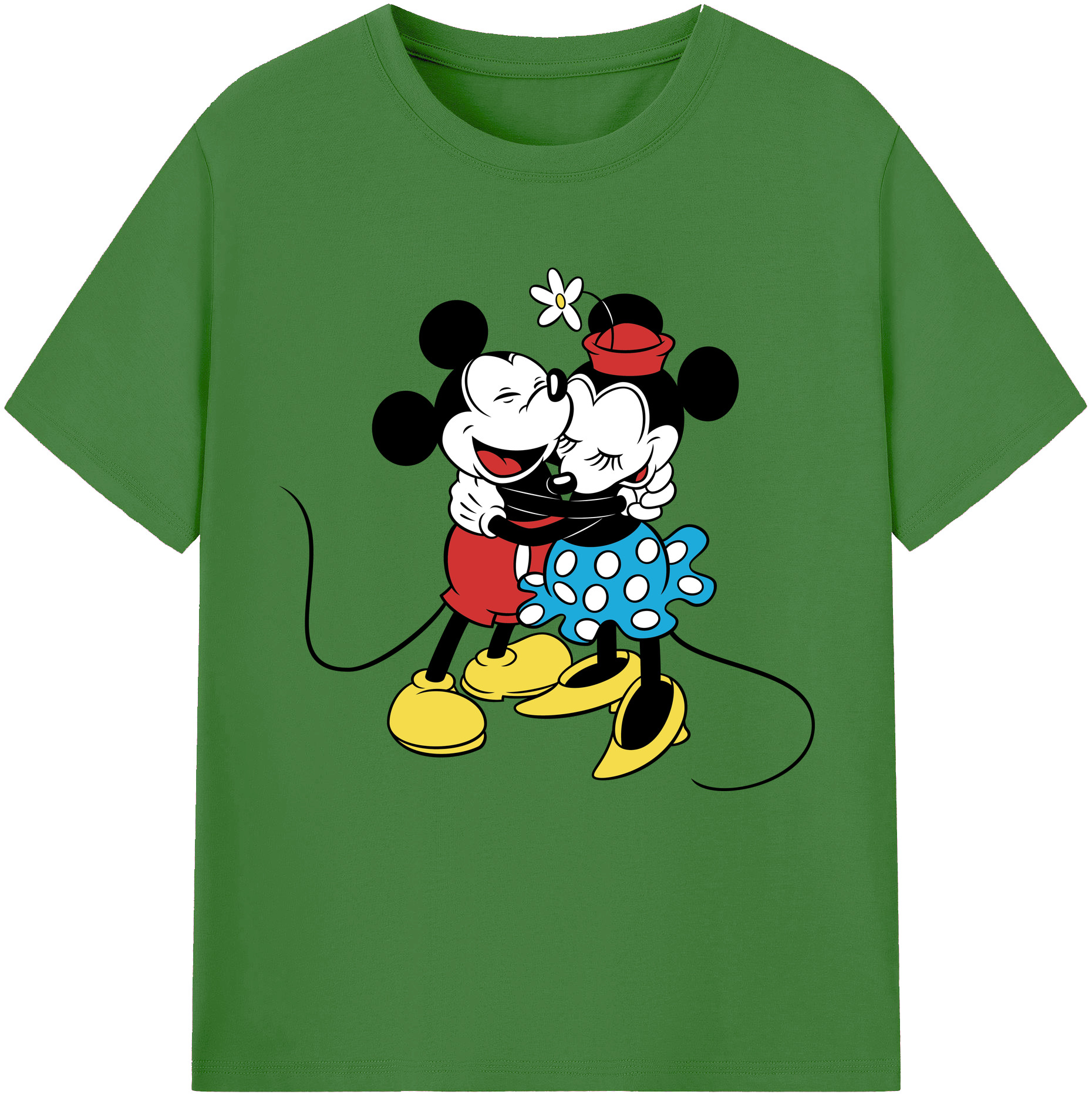 （画像用） ミッキーマウス Mickey Mouse レディースカジュアルプリントTシャツ（綿100％）